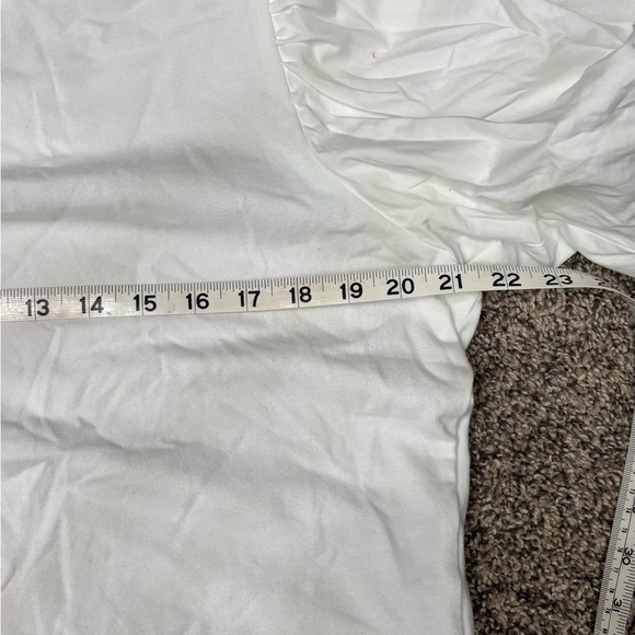 A New Day Puffy Sleeve Classic White Tee - Picture 2 of 4